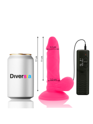DIVERSIA - ROZE FLEXIBELE VIBRERENDE DILDO 17 CM -OF- 3,3 CM