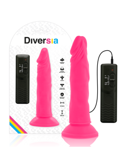 DIVERSIA - FLEXIBLE VIBRATING DILDO PINK 23 CM -O- 4.3 CM