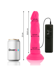 DIVERSIA - FLEXIBELE VIBRERENDE DILDO ROZE 23 CM -OF- 4,3 CM