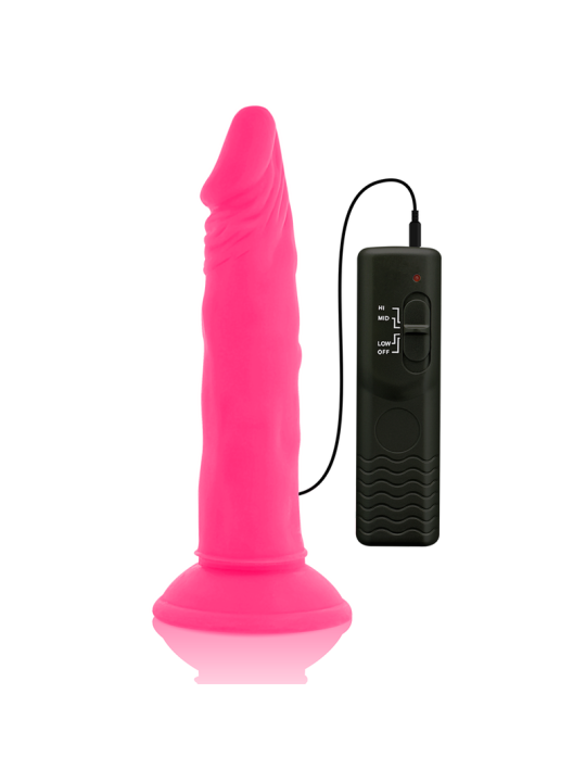 DIVERSIA - DILDO SOUPLE AVEC VIBRATION ROSE 23 CM -O- 4.3 CM