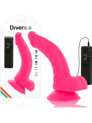 DIVERSIA - DILDO REALÍSTICO FLEXIBLE CON VIBRACIÓN ROSA 21.5 CM -O- 4.