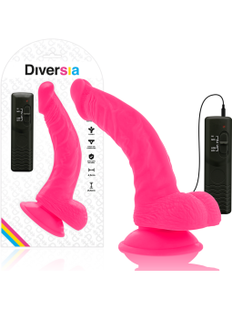 DIVERSIA - FLEXIBLE VIBRATING DILDO PINK 21.5 CM -O- 4.5 CM
