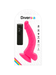 DIVERSIA - DILDO REALÍSTICO FLEXIBLE CON VIBRACIÓN ROSA 21.5 CM -O- 4.