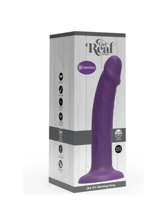 GET REAL - DILDO VIBRATÓRIO DE SILICONE REALISTA ROXO 19,5 CM