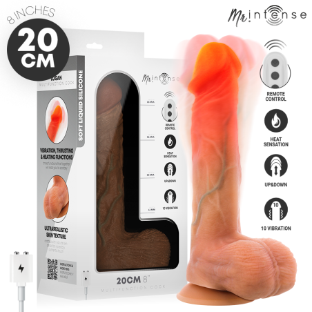 MR INTENSE - LOGAN VIBRATOR DILDO VAN SILICONE MET WARMTE-EFFECT EN AF