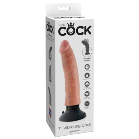 KING COCK - 17,78 CM NATUURLIJKE VIBRERENDE DILDO