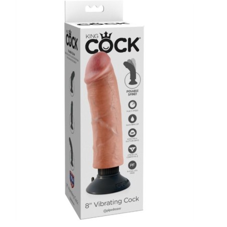 KING COCK - 20,32 CM NATUURLIJKE VIBRERENDE DILDO