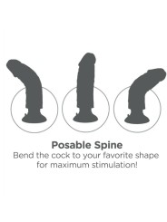 KING COCK - VIBRATORDILDO MIT HODEN 17.78 CM NATUR