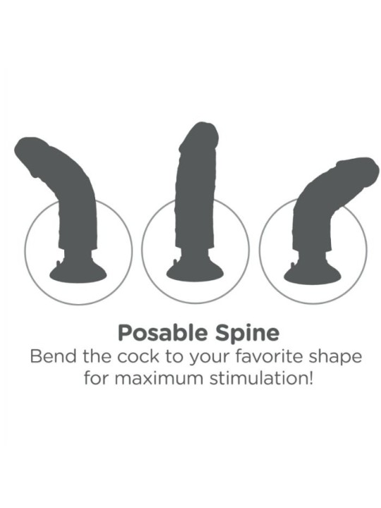 KING COCK - DILDO VIBRANTE COM TESTÍCULOS 20.3 CM NATURAL