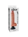 KING COCK - VIBRERENDE DILDO MET TESTIKELS 25,5 CM NATUURLIJKE KLEUR