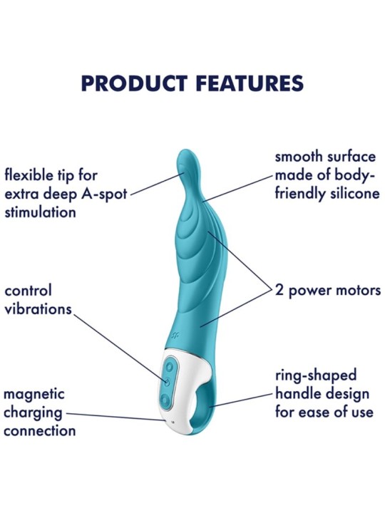 SATISFYER - GEWELDIGE 2 TURQUOISE DOT VIBRATOR