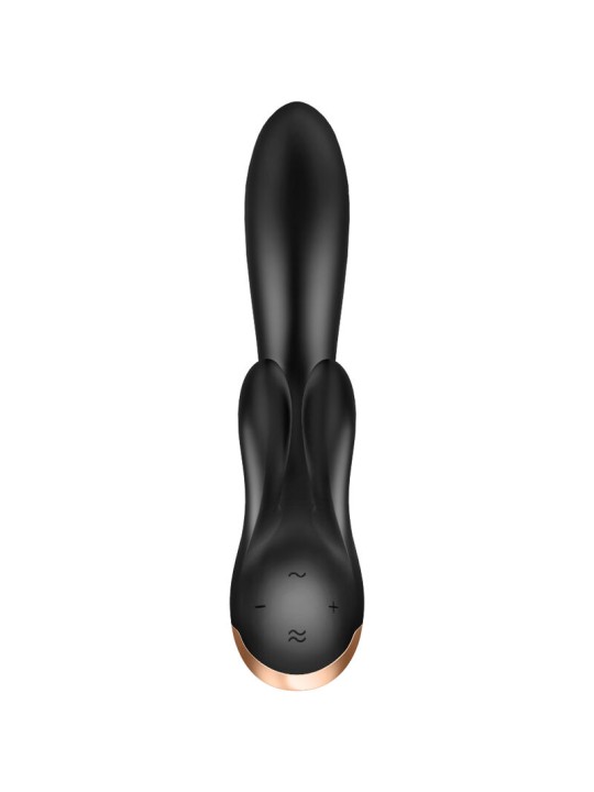 SATISFYER - APPLICATION VIBRATEUR DOUBLE FLEX NOIR