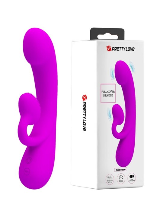 PRETTY LOVE - OPRECHTE SILICONEN CLITORALE VIBRATOR EN ZUIGELING PAARS