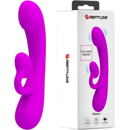 PRETTY LOVE - OPRECHTE SILICONEN CLITORALE VIBRATOR EN ZUIGELING PAARS