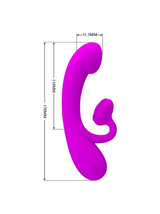 PRETTY LOVE - OPRECHTE SILICONEN CLITORALE VIBRATOR EN ZUIGELING PAARS