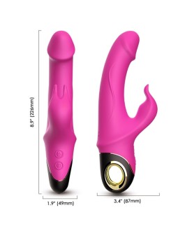 ARMONY - METEROR DILDO VIBRADOR COELHO ROTATOR FÚCSIA