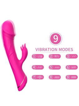 ARMONY - DILDO VIBRADOR COELHO SILICONE FÚCSIA