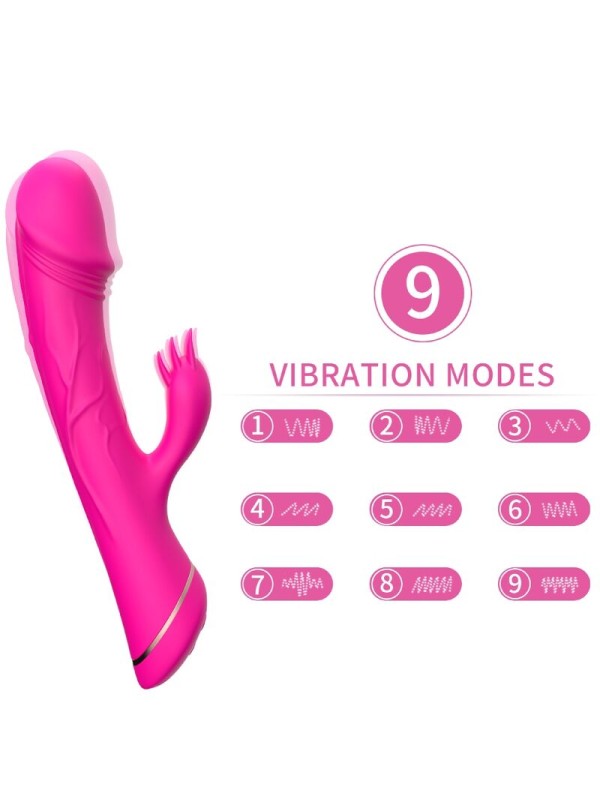 ARMONY - DILDO VIBRADOR COELHO SILICONE FÚCSIA