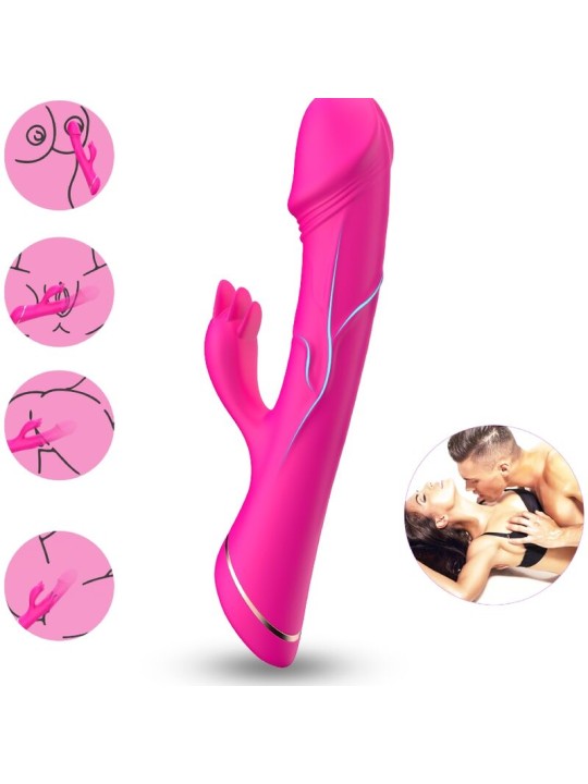 ARMONY - DILDO VIBRADOR RABBIT SILICONA FUCSIA