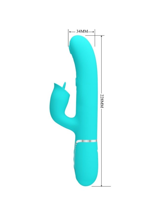 PRETTY LOVE - KANINCHENVIBRATOR MIT LECKENDEM AQUAGRÜN
