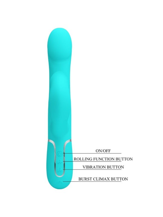 PRETTY LOVE - RABBIT VIBRATOR PEARLS AQUA GREEN