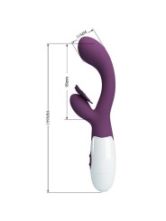 PRETTY LOVE - BUTTERFLY KISS VIBRADOR RABBIT & ESTIMULADOR PUNTO G MOR