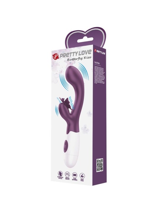 PRETTY LOVE - BUTTERFLY KISS VIBRADOR RABBIT & ESTIMULADOR PUNTO G MOR