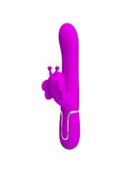 PRETTY LOVE - MULTIFUNCTION RABBIT VIBRATOR 4 IN 1 BUTTERFLY FUCHSIA