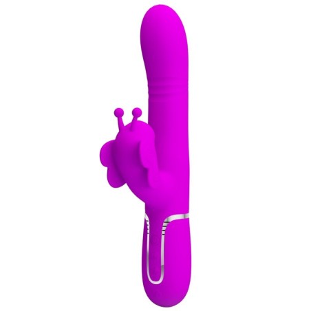 PRETTY LOVE - 4 IN 1 MULTIFUNCTIONELE KONIJN VIBRATOR FUCHSIA VLINDER
