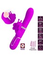 PRETTY LOVE - VIBRADOR RABBIT MULTIFUNCIÓN 4 EN 1 MARIPOSA FUCSIA