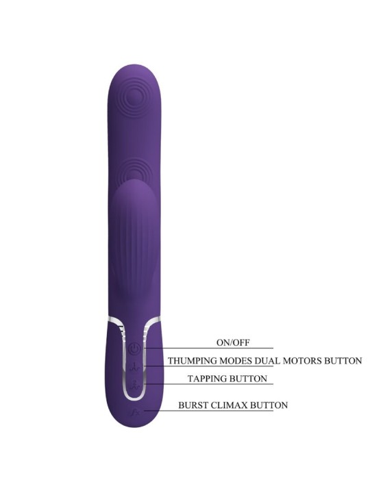 PRETTY LOVE - PERLITA VIBRADOR PUNTO G 3 EN 1 MULTIFUNCIÓN MORADO