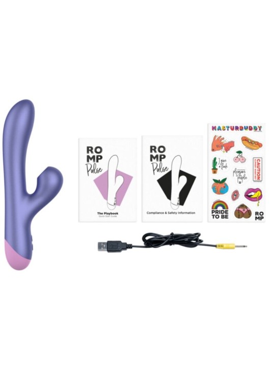 ROMP - PULSE VIBRATORE ELETTRICO BLU RABBIT PER LA SENSIBILITÀ DEL PUN
