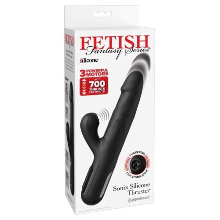 FETISH FANTASY SERIES - SONIX SILICONEN THRUSTER KONIJN VIBRATOR ZWART