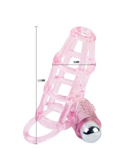 BAILE - SWEET 10 RHYTHMS ROZE SILICONEN PENIS SLEEVE EN RING