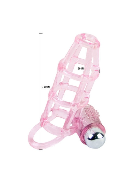 BAILE - SWEET 10 RHYTHMS SILICONE COVER AND RING FOR THE PINK PENIS