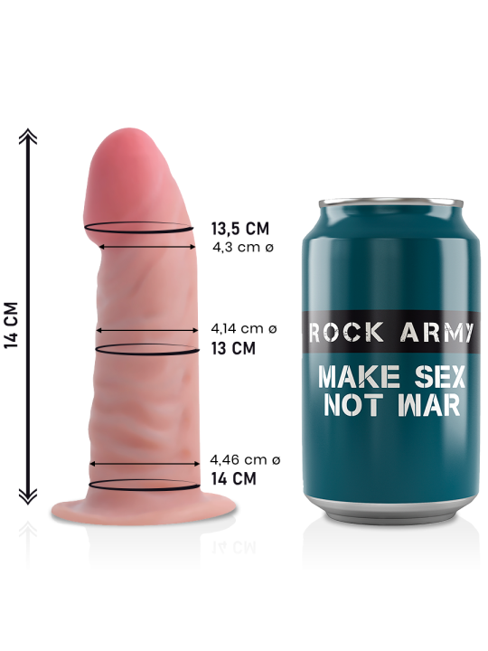 ROCKARMY - DUAL DENSITY TIGER REALISTISCHE DILDO 14 CM -OF- 4.46 CM