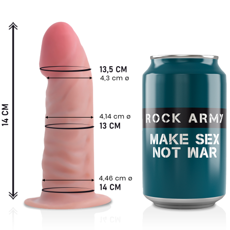ROCKARMY - DUAL DENSITY TIGER REALISTISCHE DILDO 14 CM -OF- 4.46 CM