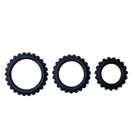 BAILE - TITAN SET 3 STUKS COCKRING ZWART 2.8 + 2.4 + 1.9 CM