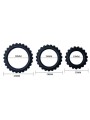 BAILE - TITAN SET 3 PCS COCK RING BLACK 2.8 + 2.4 + 1.9 CM