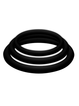JOYDIVISION POTENZDUO - PLUS 3 BLACK RINGS SET - S, M, L