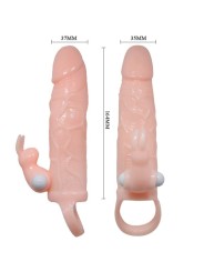 BAILE - BRAVE MAN PENIS SLEEVE MET VIBREREND KONIJN 16,5 CM NATUURLIJK