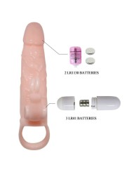 BAILE - BRAVE MAN PENIS SLEEVE MET VIBREREND KONIJN 16,5 CM NATUURLIJK