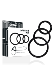 ADDICTED TOYS - CONJUNTO DE ANÉIS DE PARA PÉNIS PRETO