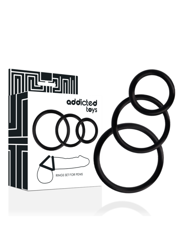 ADDICTED TOYS - ZWARTE PENIS RING SET