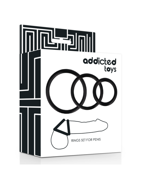 ADDICTED TOYS - ZWARTE PENIS RING SET