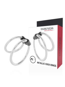 DARKNESS - ANEL DE PÊNIS DE METAL DUPLO