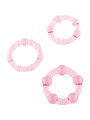 SEVEN CREATIONS - CONJUNTO DE TRÊS ANÉIS PARA PÊNIS ROSA