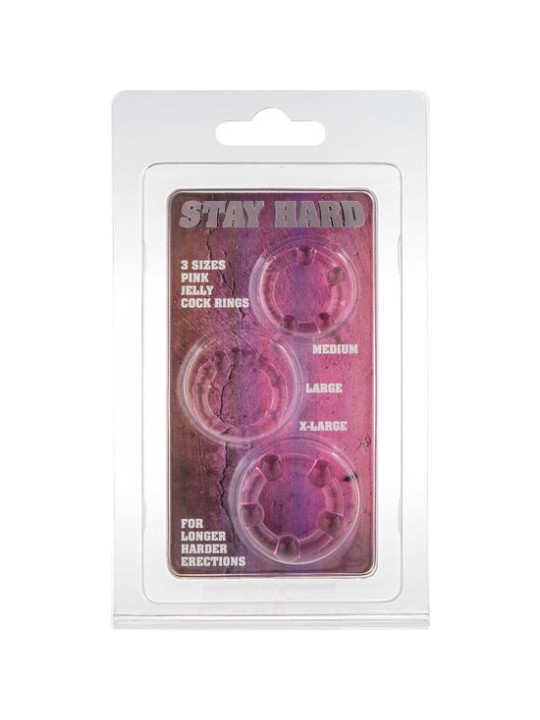 SEVEN CREATIONS - SET VAN DRIE ROZE PENIS RINGEN