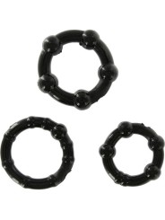 SEVEN CREATIONS - SET AUS DREI SCHWARZEN PENISRINGEN