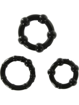 SEVEN CREATIONS - SET AUS DREI SCHWARZEN PENISRINGEN